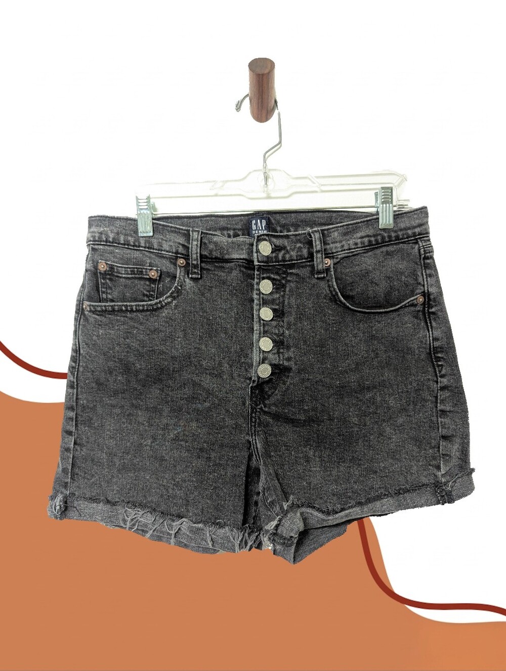 🖤GAP Denim Distressed Black High Rise Mom Shorts🖤